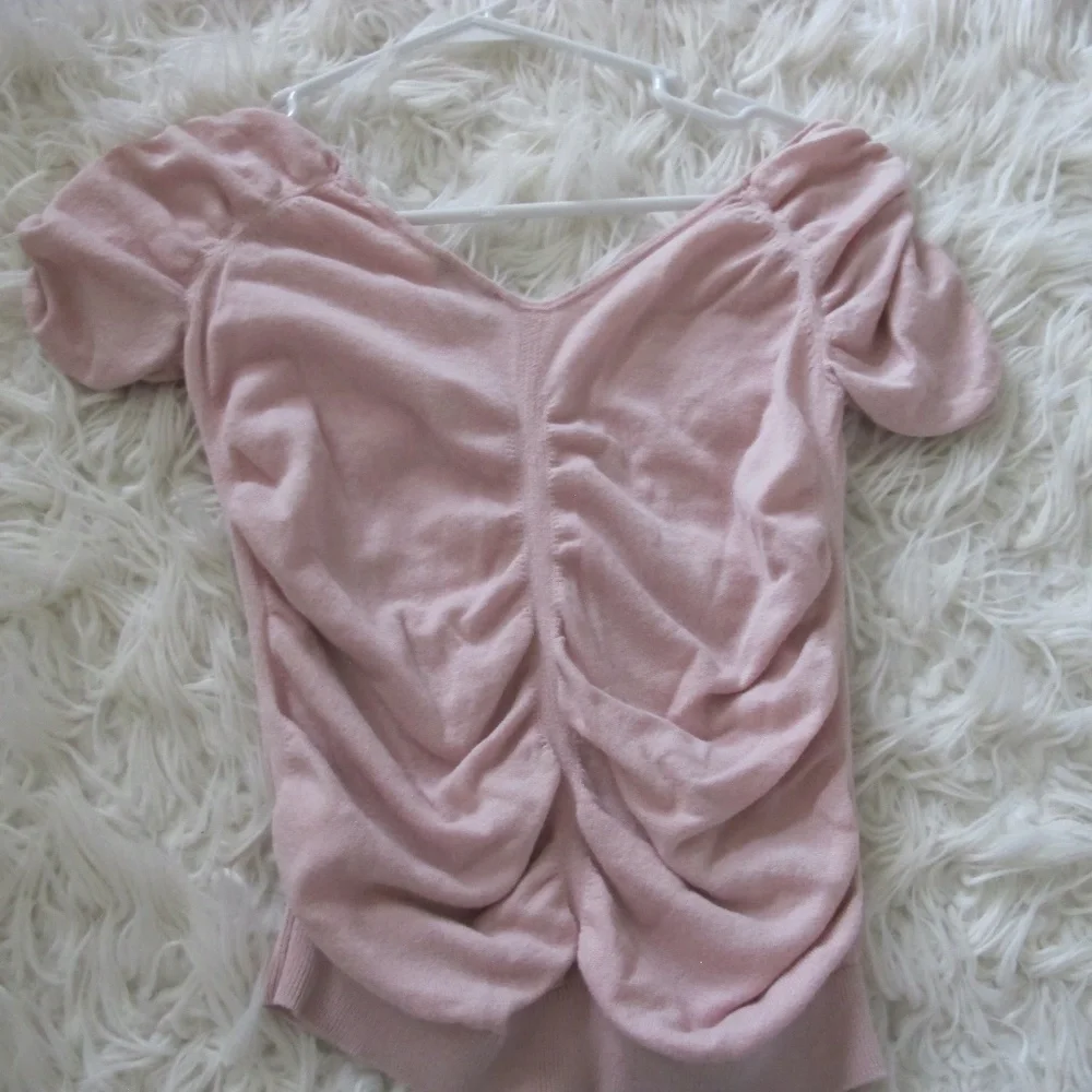 🔴🔴🔴SOLD🔴🔴🔴Express Women's Short Sleeve pink date night Top Shirt Size : S EUC - Picture 4 of 8